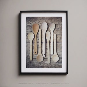 Fine Art Print - Farmhouse Kitchen Wall Art - Vintage Wooden Spoons Photography - Country, Rustic, Gift for Her - Nostalgic Wall Decor