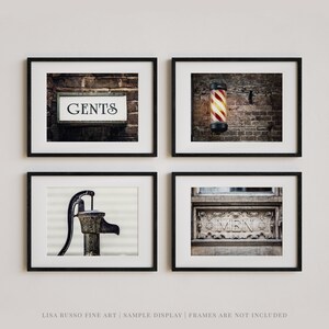 Mens Bathroom Wall Art Print Set of 4 - Boys Bathroom Decor - Gift for ...