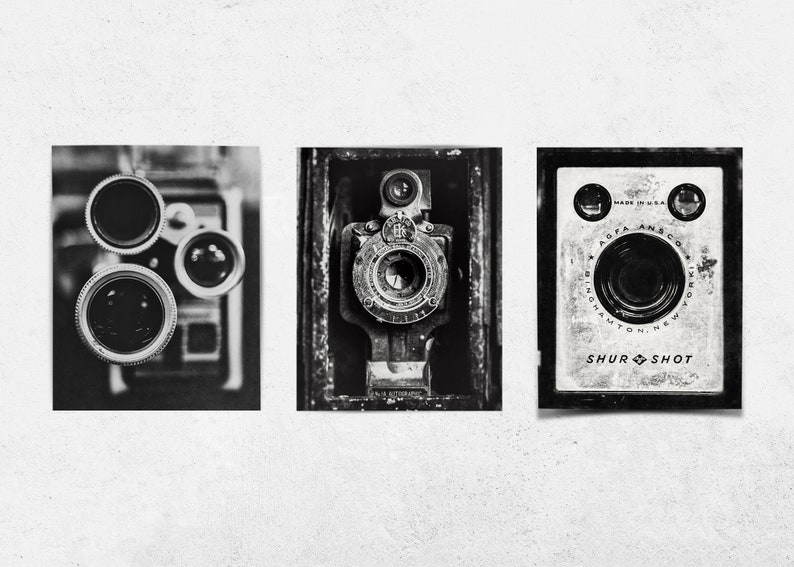 Set of 3: Black and White Industrial Wall Art Decor. Vintage | Etsy