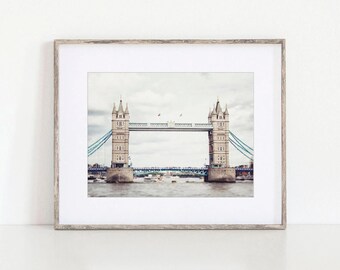 London Tower Bridge Print Unframed Photography Print, England Travel Wall Art, British Landmark Decor, Living Room Bedroom Anglophile Gift