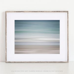 Coastal Abstract Print Unframed Photography Print, Pastel Blue Ocean Wall Art, Modern Beach Decor, Bathroom Bedroom Living Room Gift Her afbeelding 1