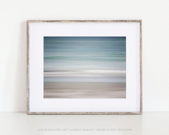 Coastal Abstract Print Unframed Photography Print, Pastel Blue Ocean Wall Art, Modern Beach Decor, Bathroom Bedroom Living Room Gift Her