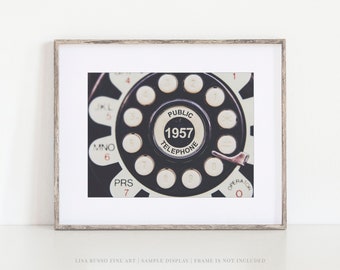 1950s Kitchen Decor Photo Print or Canvas - Retro Mid-Century Modern Wall Art - Industrial Kitchen or Office - 1950s Telephone Photo