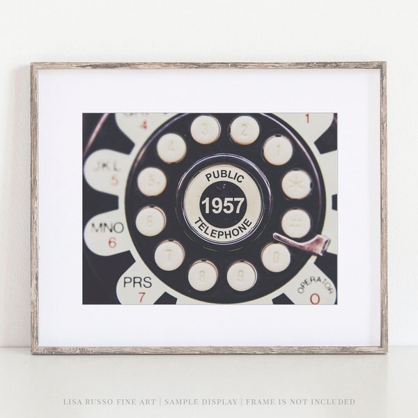 1950s Kitchen Decor Photo Print or Canvas - Retro Mid-Century Modern Wall Art - Industrial Kitchen or Office - 1950s Telephone Photo