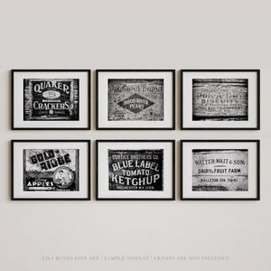 Stylish Vintage Kitchen Wall Art | Black & White Print Set of 6 | Perfect Gift Idea  | Curated Bundle