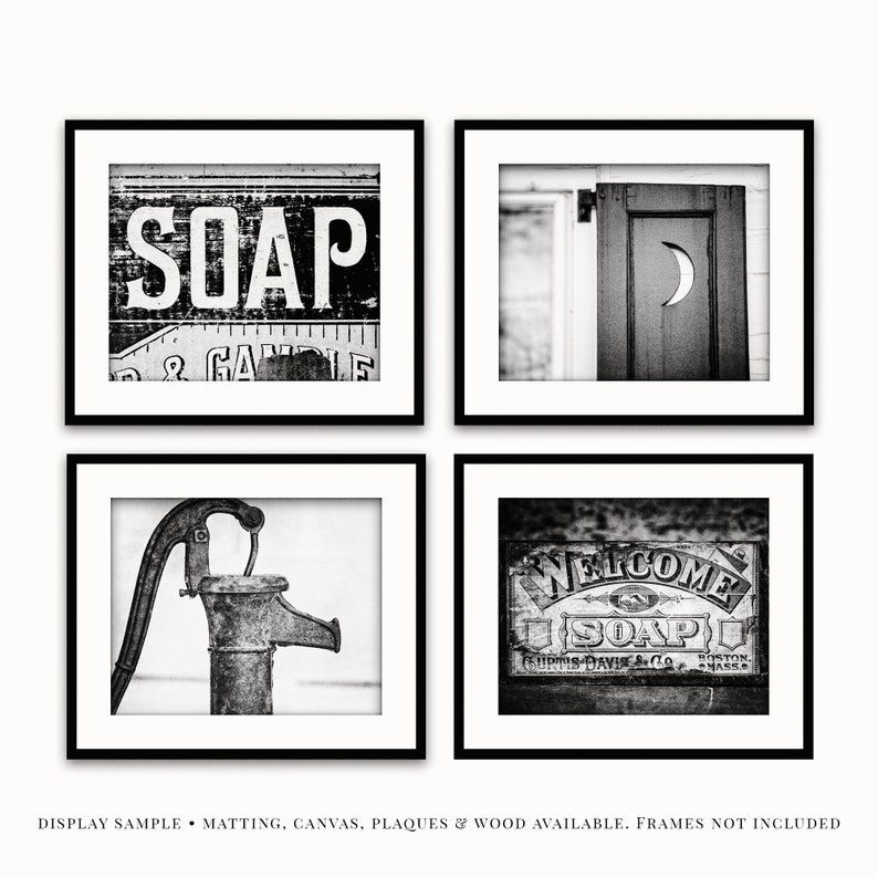 Rustic Sepia Bathroom Wall Decor Farmhouse Sepia Art Prints Etsy