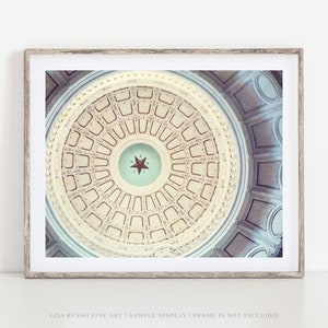 Texas Star Photography Print - Austin Capitol Dome Home Decor - Gifts for Texans - Living Room Office Hotel Wall Art