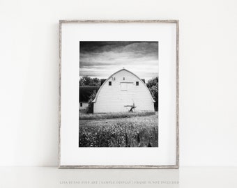 Black and White Farmhouse Wall Art - Barn Photography Print - Modern Farmhouse Decor
