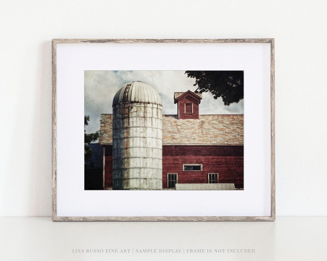 Red Barn Wall Art - Rustic Farmhouse Landscape Print - Etsy