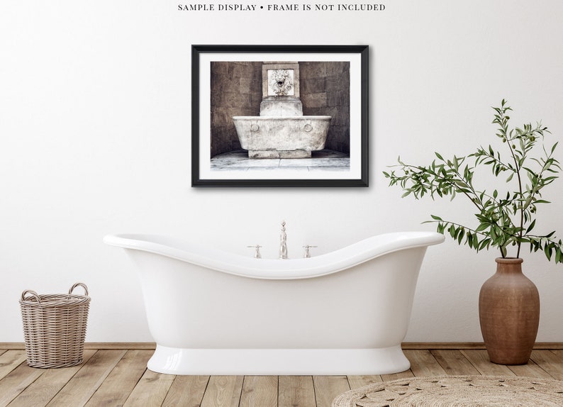 Florence Fountain Wall Print Tuscan Bathroom and Living Room Decor Italy Photography image 2