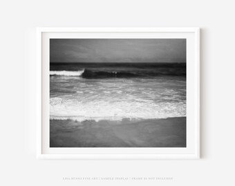 Fine Art Photography Print or Canvas - Black and White Coastal Beach Surf Minimalist Gray Modern Sea Ocean - Modern Home Decor