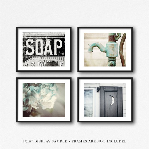 Set of 2 Black and White French Bathroom Wall Art French Etsy