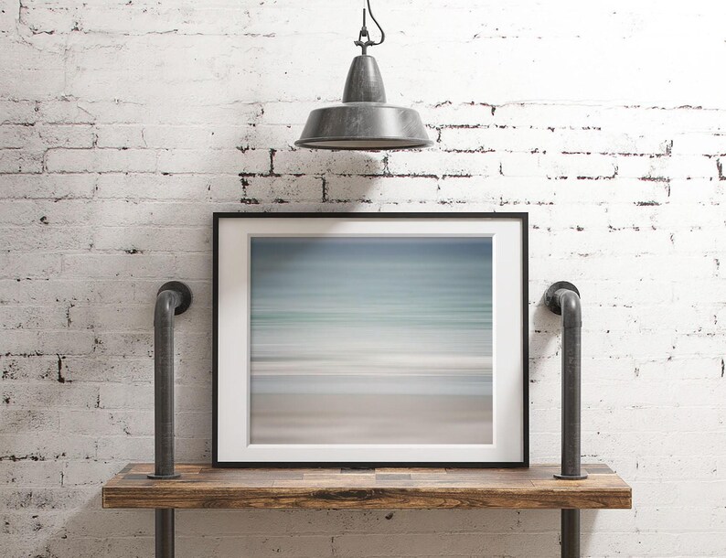 Coastal Abstract Print Unframed Photography Print, Pastel Blue Ocean Wall Art, Modern Beach Decor, Bathroom Bedroom Living Room Gift Her afbeelding 6