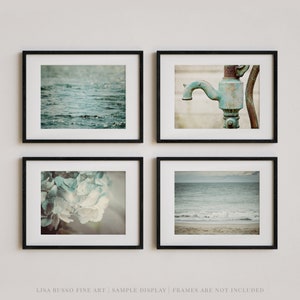 Coastal and Floral Bathroom Art Beach Rustic and Flowers image 1