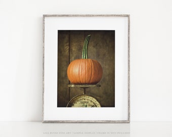 Fall Pumpkin Art Print - Halloween Kitchen, Foyer Bathroom Decor