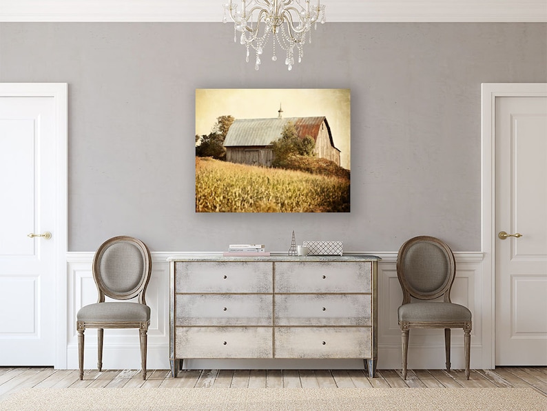 Farmhouse Canvas Wall Art Home Decor. Barn Landscape Rustic Etsy
