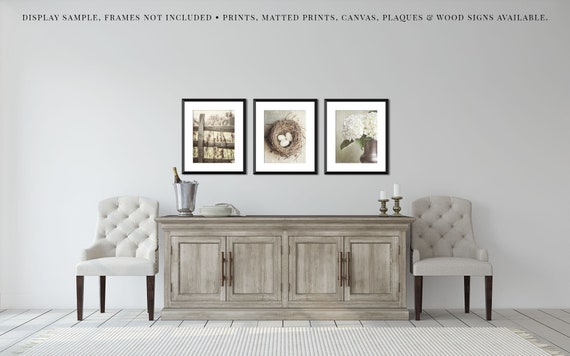 Set Of 3 Prints For Neutral Beige Shabby Chic Wall Decor Etsy