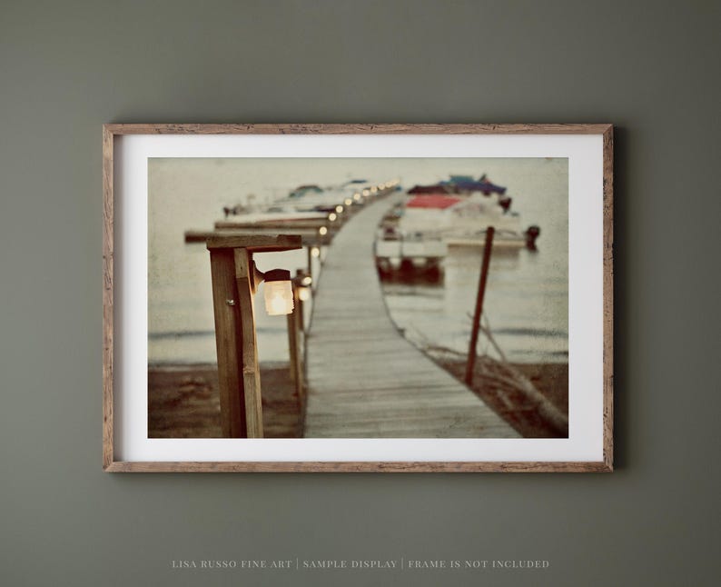 Lámina con diseño de muelle del norte del estado de Nueva York - Decoración rústica para la pared de una casa junto al lago imagen 3