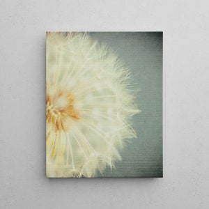 Shabby Chic Blue and Ivory Dandelion Floral Wall Art Canvas Nursery, Bathroom or Bedroom Decor Bild 1