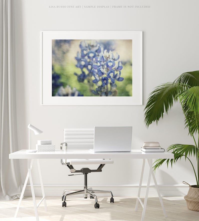 Texas Bluebonnet Print: Painterly Floral Photography Wall Art image 5