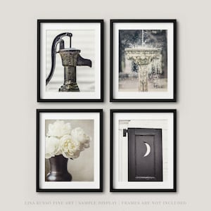 Vintage Bathroom Wall Art Prints: Farmhouse Powder Room Decor Set