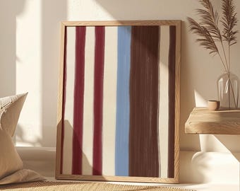 Gestreifte abstrakte Wandkunst, moderne minimalistische Linien Poster, neutrales druckbares Kunstwerk für Wohnkultur