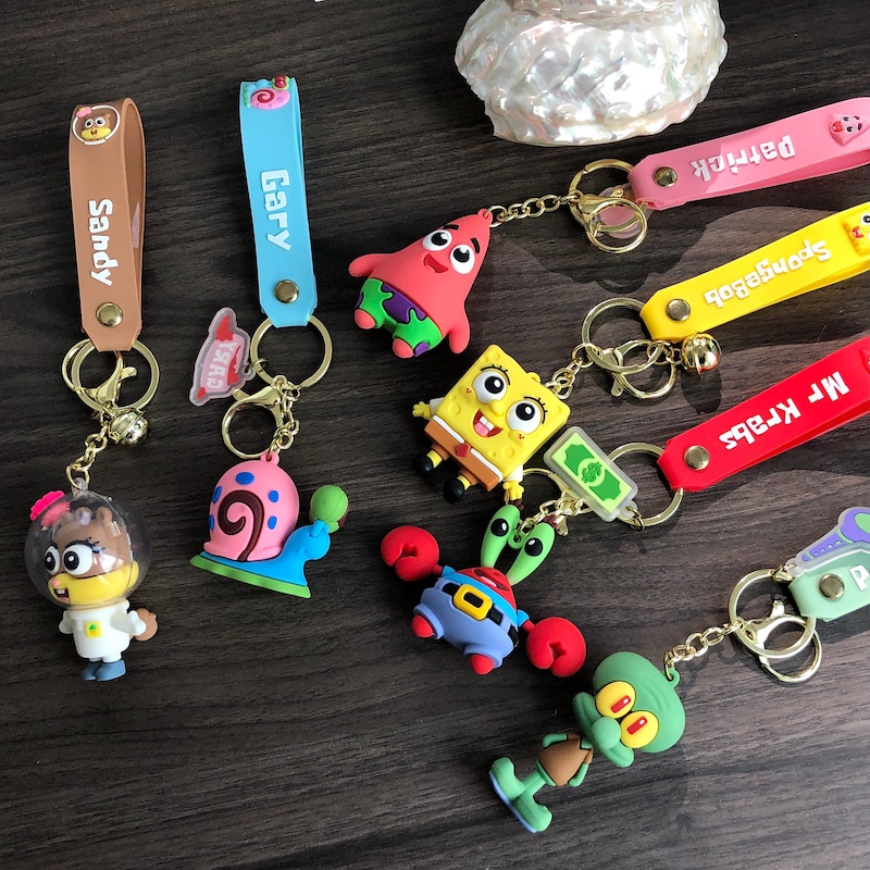 Sponge Key Chain Spongebob Keychain - Etsy