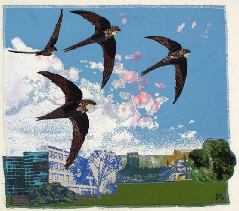 Returning Swifts, Print on paper, 12 x 10.5 inches image 1