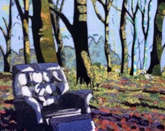 Chair in Woods, 12 x 8 Print on paper