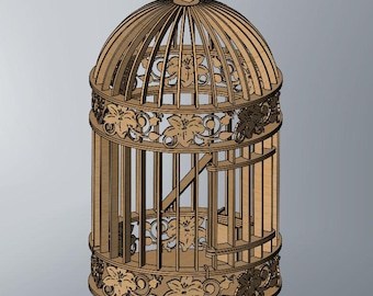 cage à oiseaux en bois