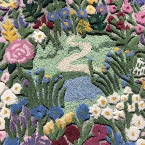 Cheerful Cottage Rug Hand-tufted Wool Round Rug: Cottagecore Floral Meadow Design, for Your ...