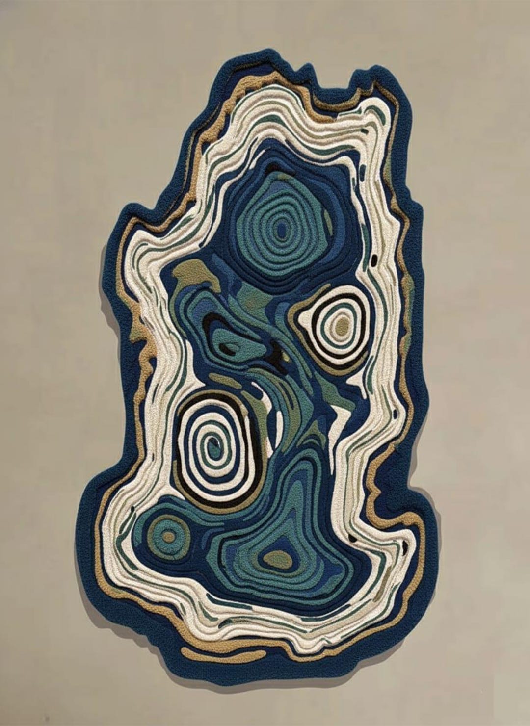 Geode Rug Design Hand-tufted Wool Geode Rug | Navy Blue Abstract Art - Etsy