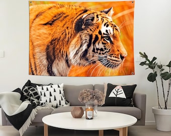 Tiger Wall Tapestry: Boho Jungle Animal Decor