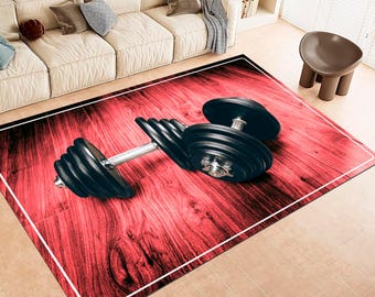 Hantel Gym Teppich, Motivation Workout Decor, Home Fitness Teppich