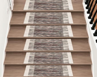 Custom Stair Tread Rug: Non-Slip Polyester, Personalized, Easy Install