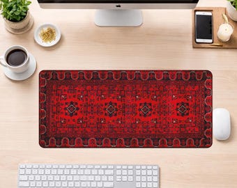 Alfombrilla de ratón con diseño rojo, personalizada, con diseño de robot neón, accesorio para PC