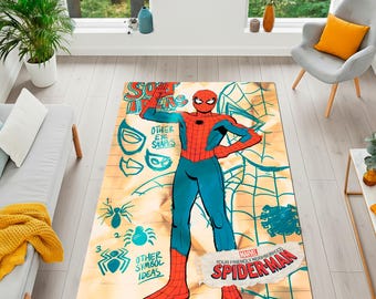 Tappeto per bambini di Spider-Man: decorazione lavabile per la cameretta dei giochi con i supereroi.