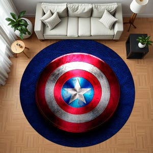 Comic Book Hero Kids Room Decor,Captain America Rug