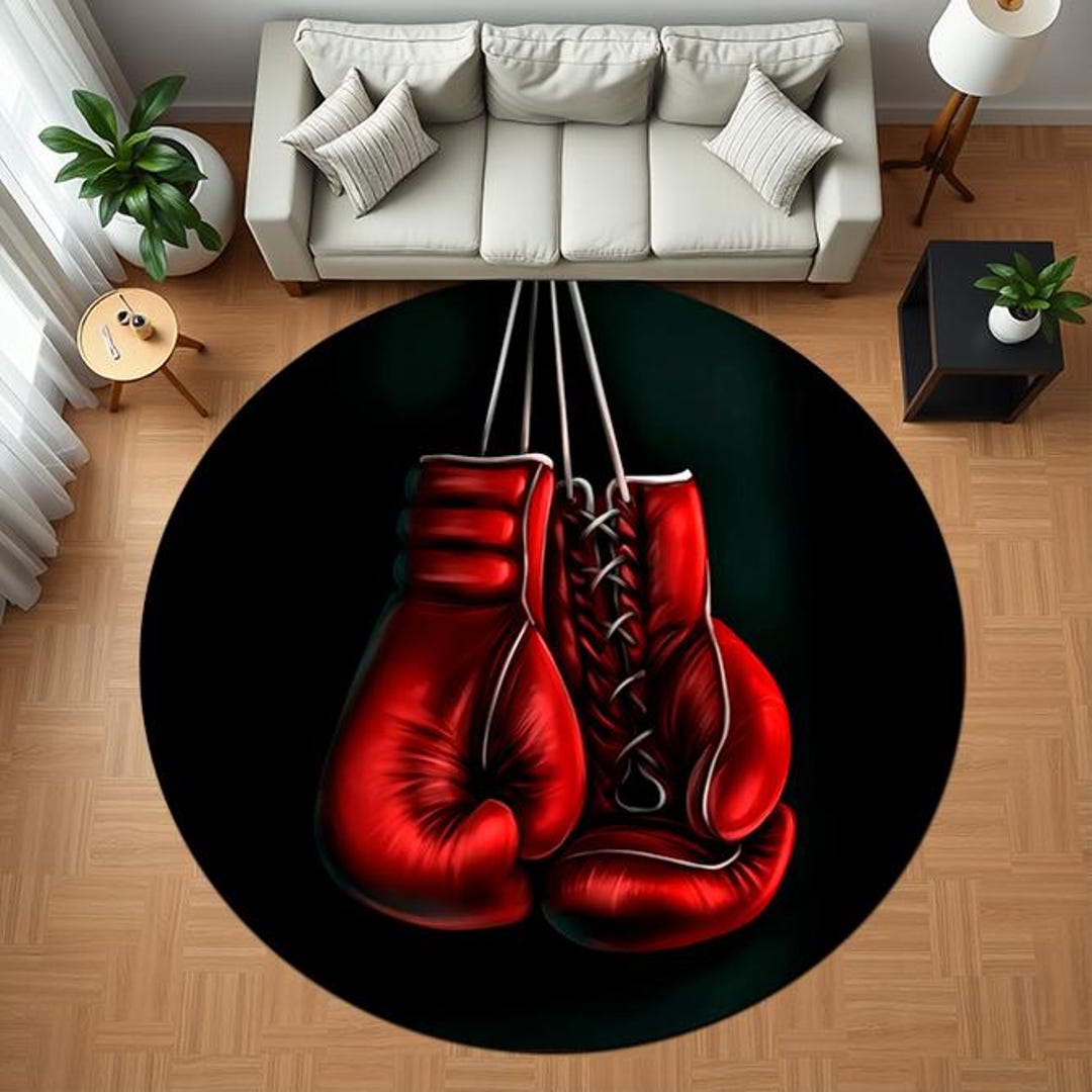 Red Boxing Gloves Area Rug, Gym Decor, Boxing Legend Carpet - Etsy