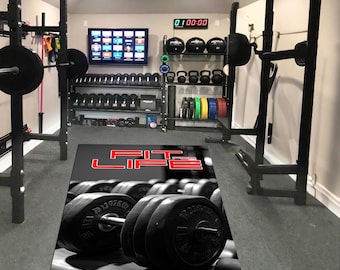 Kurzhantel-Gymnastikteppich: Motivierende Fitness Dekoration