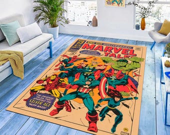 Tappeto con scudo di Capitan America: decorazione per la cameretta dei bambini a tema supereroi
