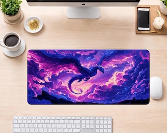 Alfombrilla de ratón con diseño de dragón, alfombrilla de escritorio con diseño de dragón de fantasía, alfombrilla para juegos, decoración de escritorio con diseño de dragón, regalo para gamers, alfombrilla de ratón con diseño de dragón de fantasía, alfombrilla para juegos con diseño de dragón épico