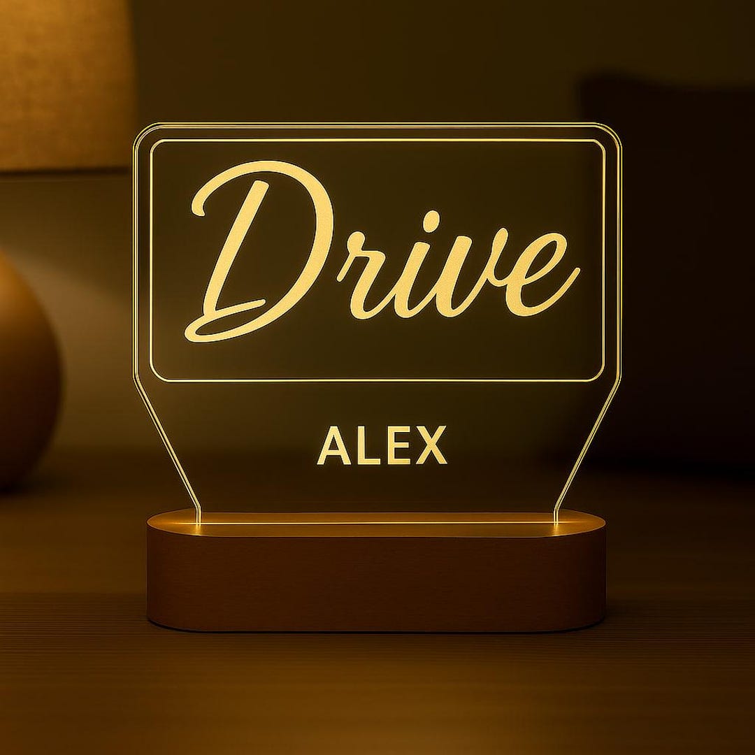 Personalized LED Acrylic Lamp | Motivational Word Night Light | Gift ...