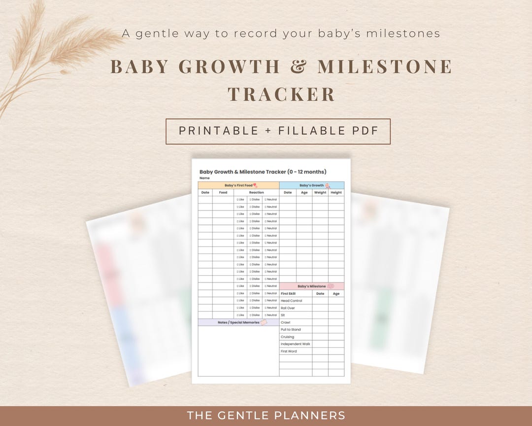 Newborn Baby Growth & Milestone Tracker | Baby Milestone Printable ...