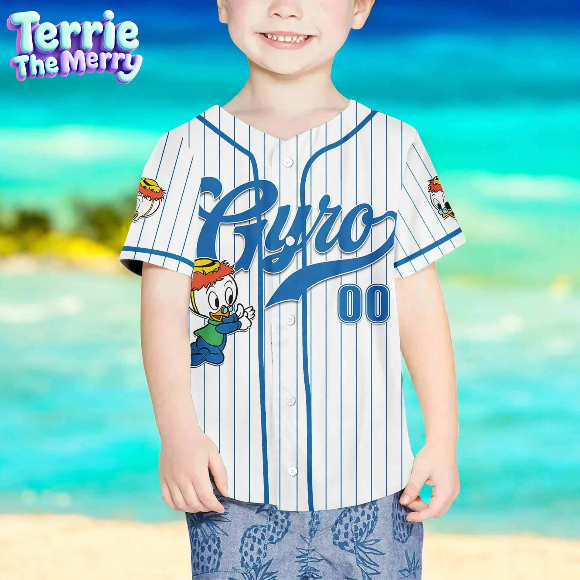 Discover Personalized Baby Gyro Gearloose Baseball Jersey, Custom DuckTales Shirt