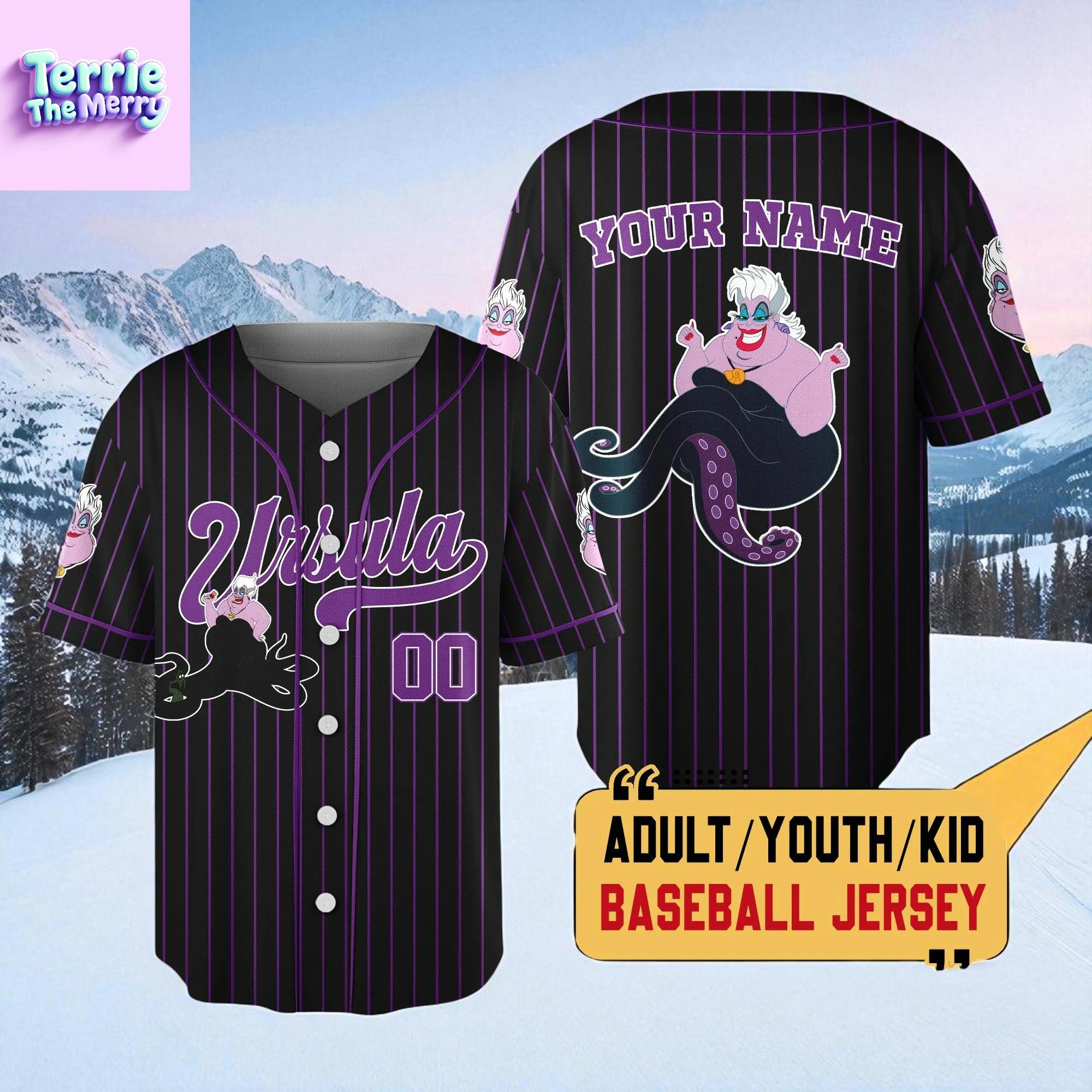 Discover Purple Villain Baseball Jersey Shirt, Spooky Sea Witch Costume Top