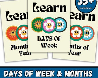 Hoja de trabajo de los días de la semana y los meses / Actividad de aprendizaje temprano (PDF)