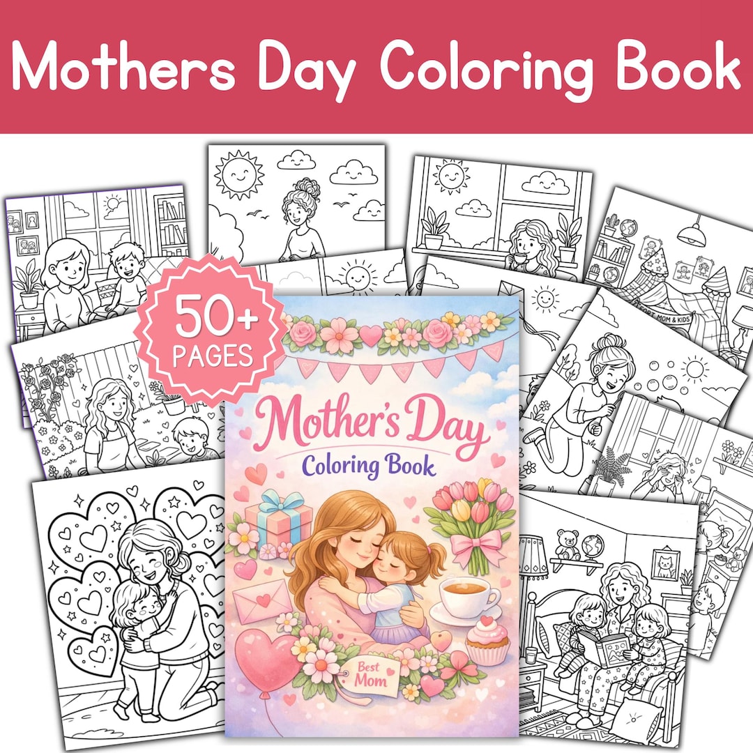 Mothers Day Coloring Book for Kids | Cute Mom Coloring Pages, Preschool ...