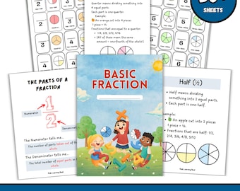 Podstawowe arkusze ćwiczeń z ułamków | Matematyka dla klasy 2, Ćwiczenia dla przedszkolaków (pobierz plik PDF)