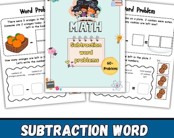 Esercizi di sottrazione, materiale stampabile di matematica, per la prima elementare, oltre 60 problemi (download in PDF)